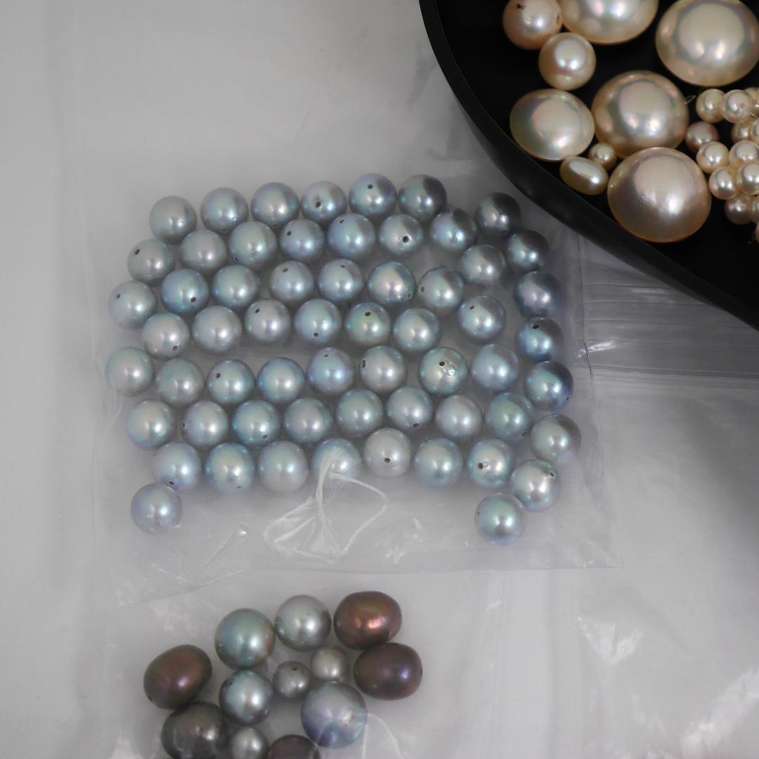 h*i様 真珠 珊瑚 詰め合わせ シルバー マベパール 血赤サンゴ 穴あき 手芸