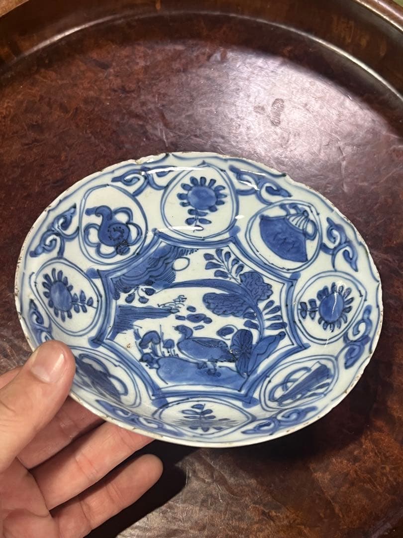 古染付　水鳥　民藝　民芸　虫喰い　芙蓉手　古伊万里　染付　膾　景徳鎮　くらわんか