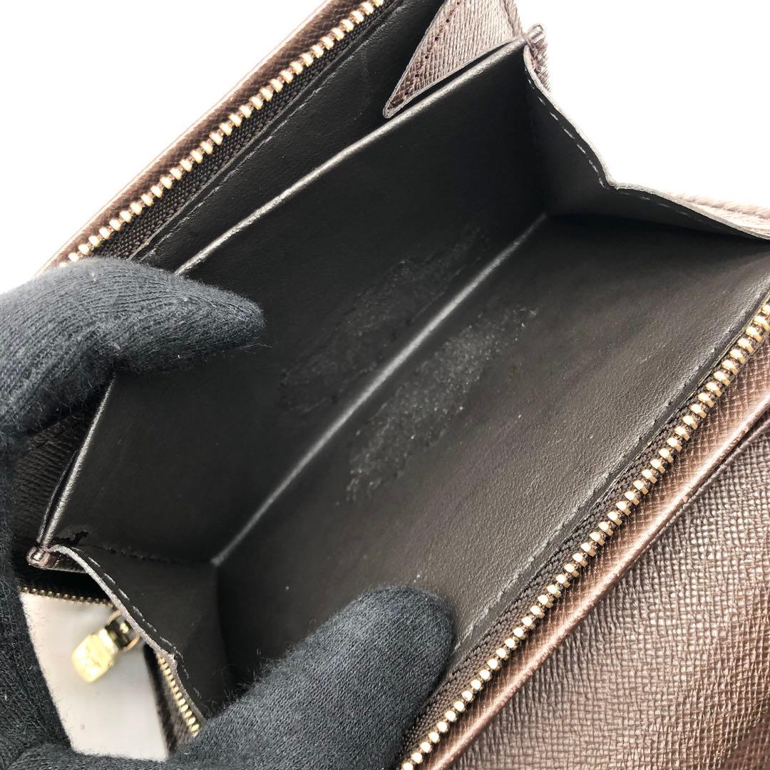 【新型】ルイヴィトン ダミエ エベヌ トレゾール 二つ折り財布 ブラウン