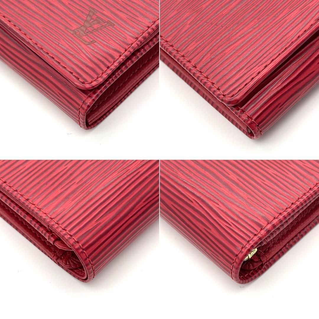 極美品★ルイヴィトン エピ 二つ折り財布 トレゾール L字ファスナー レッド