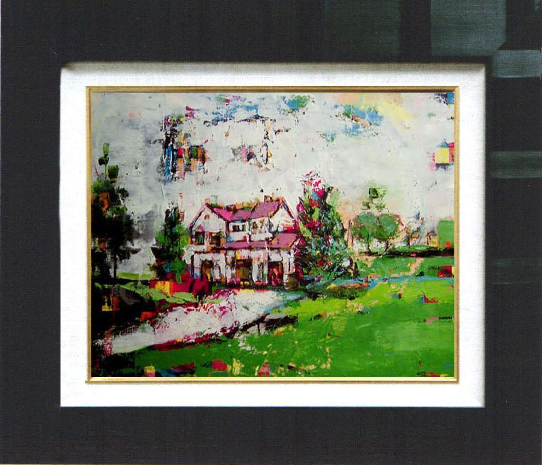 油絵 菅家令子 絵 絵画 インテリア 額付(白) uF6-060704 風景