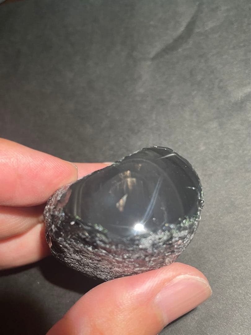 研磨品　十勝石玲瓏特選5個セット　レインボーオブシディアン