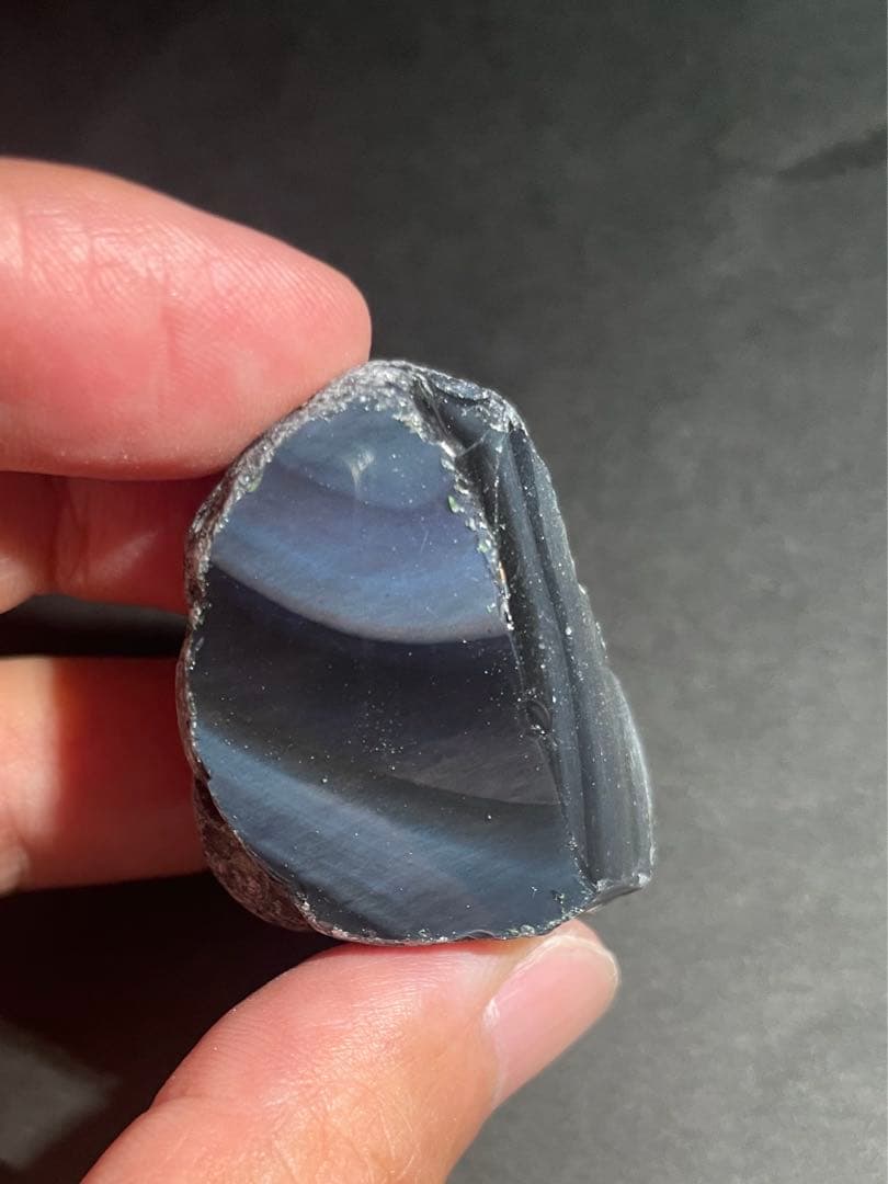 研磨品　十勝石玲瓏特選5個セット　レインボーオブシディアン