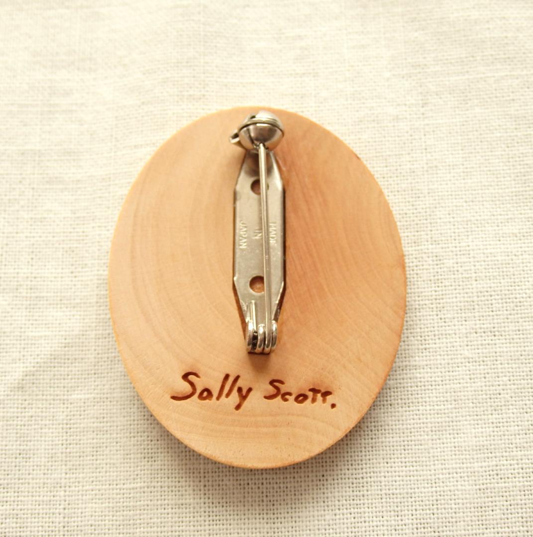 希少　サリースコットSally Scott 木製ブローチ 鳥デザイン