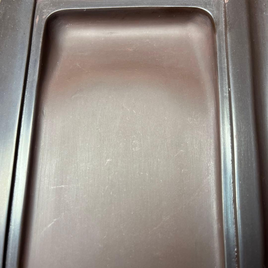 ⭕️赤間硯　石蓋付硯　長久松彫刻　大型硯　赤間硯　くすのき製硯　下井百合昭　昭竜山