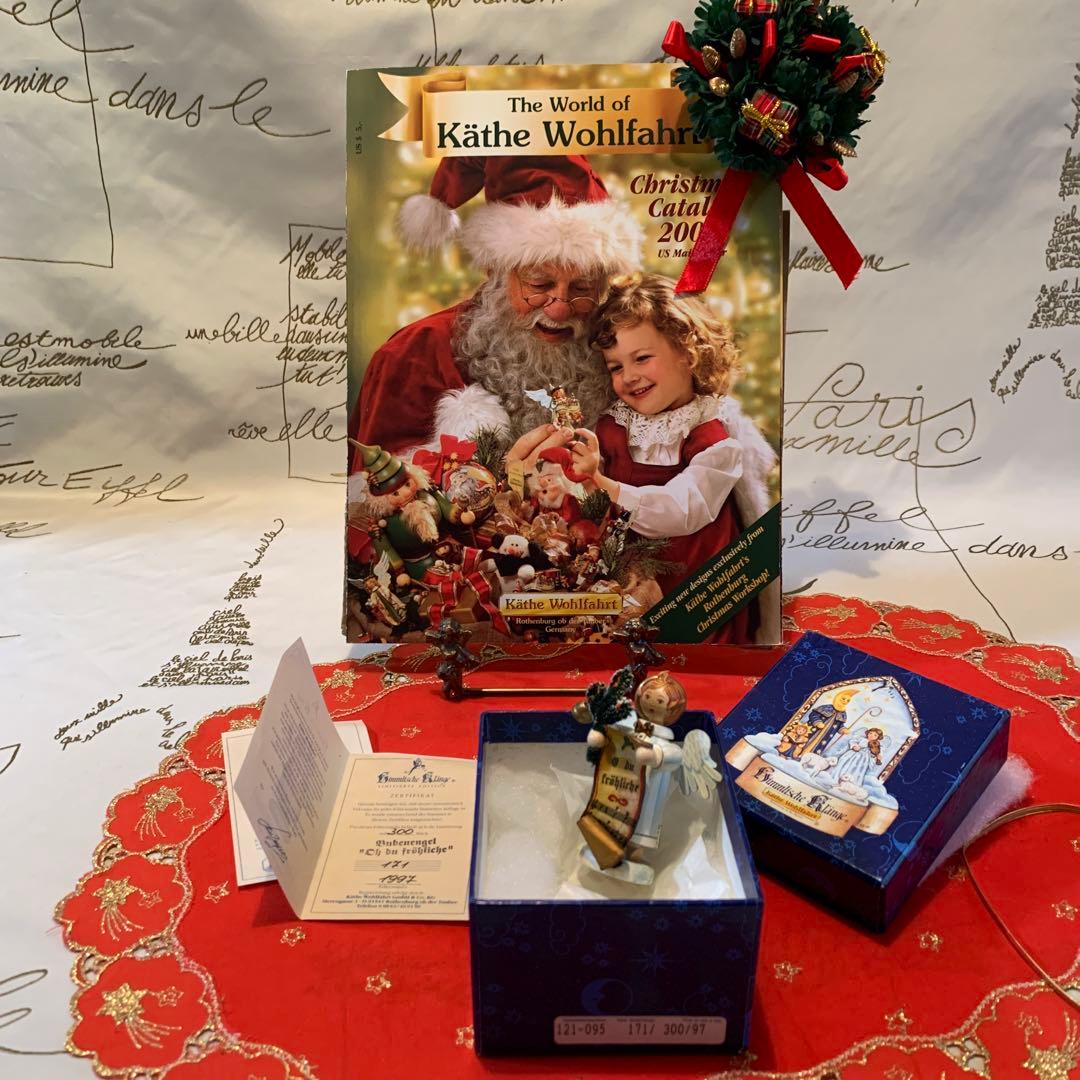 ドイツ製　木製人形　ケーテウォルファルト社の限定クリスマスベル持つ天使の男の子！