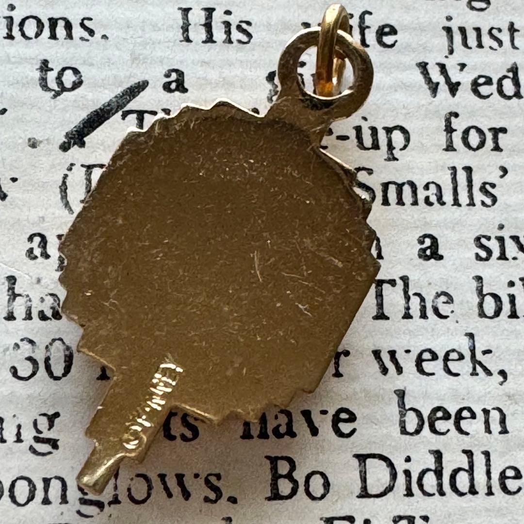 カレッジリング金ゴールド黒ネックレストップ社章ピンズ40sバッジ/バッヂ古着