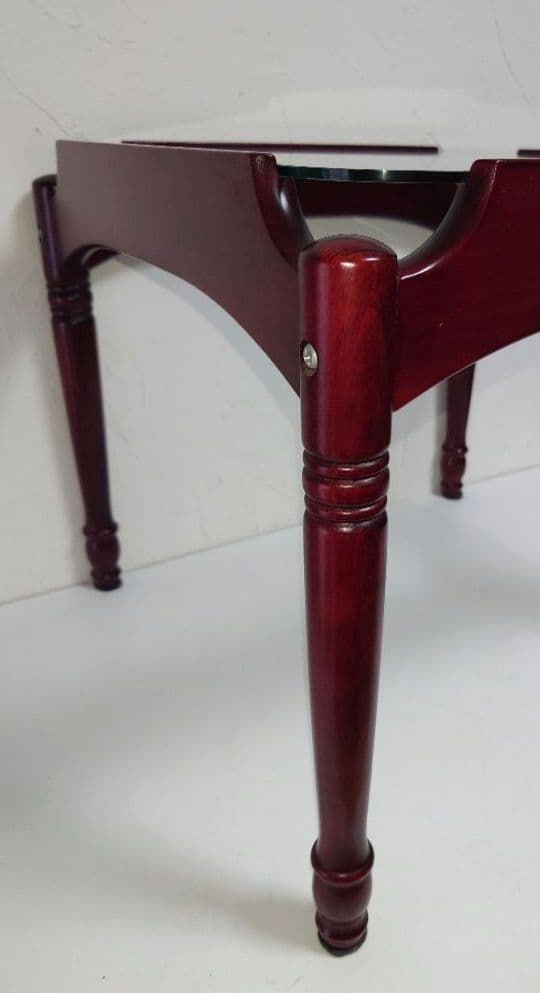 ガラステーブル 木製脚 コーヒー珈琲テーブル サイドテーブル 机 ちゃぶ台 座卓