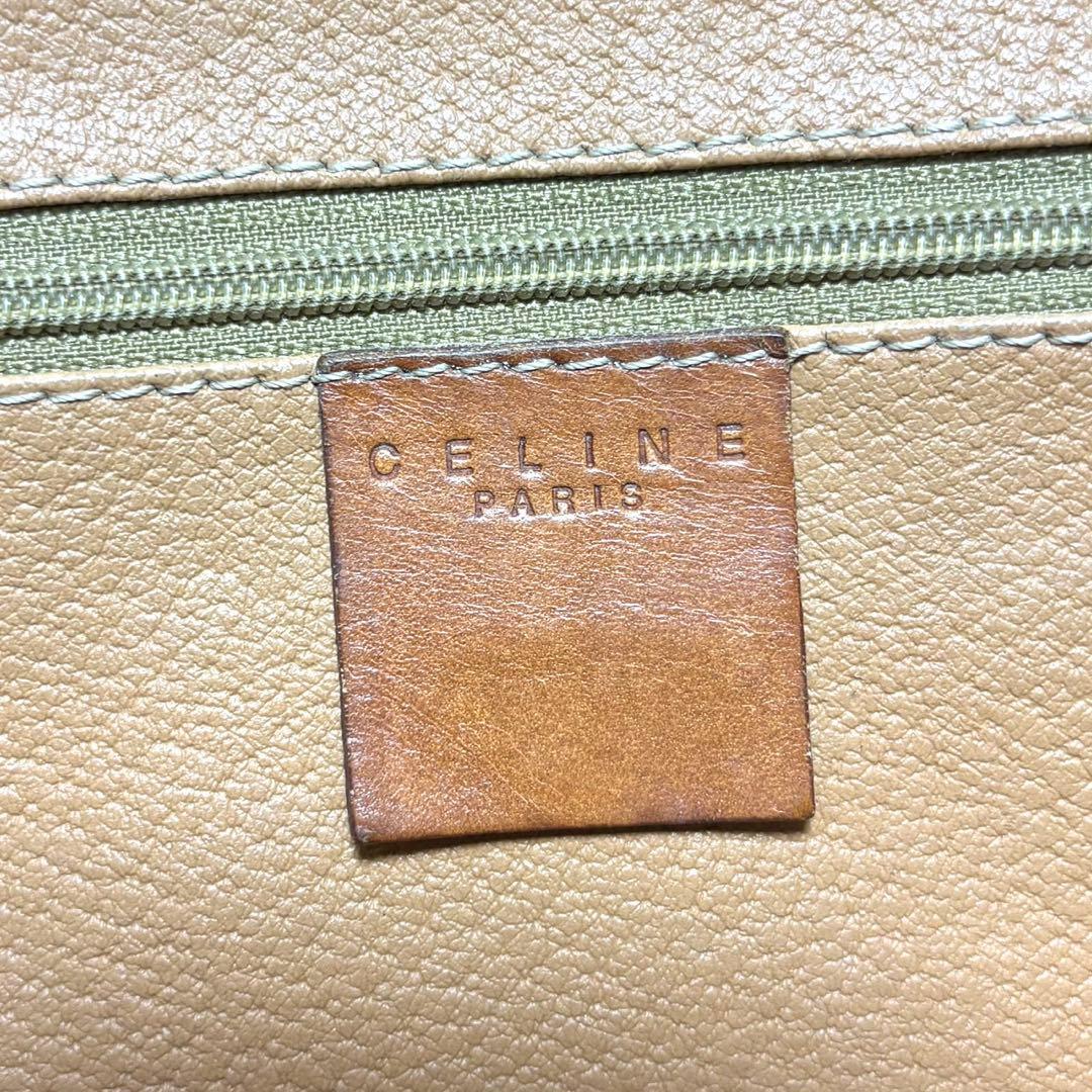 【美品】セリーヌ　ハンドバッグ　ミニボストン　PVC レザー　マカダム　ロゴ金具