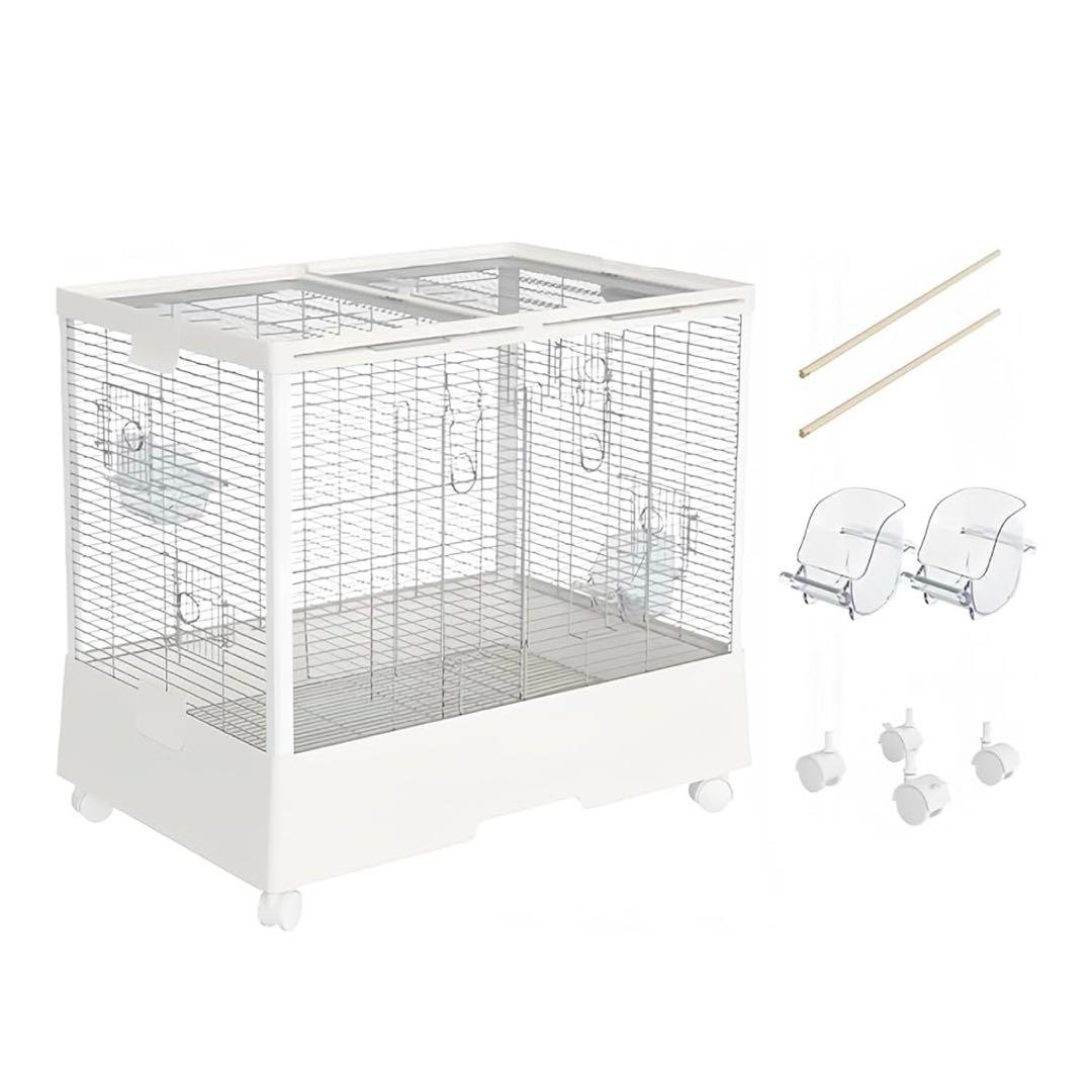 鳥かご インコ オウム ケージ 大きめ 70×47×56cm ステンレス