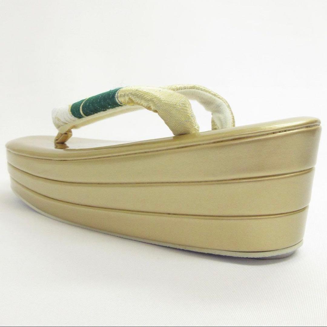 高級帯地使用 草履バッグセット　厚底