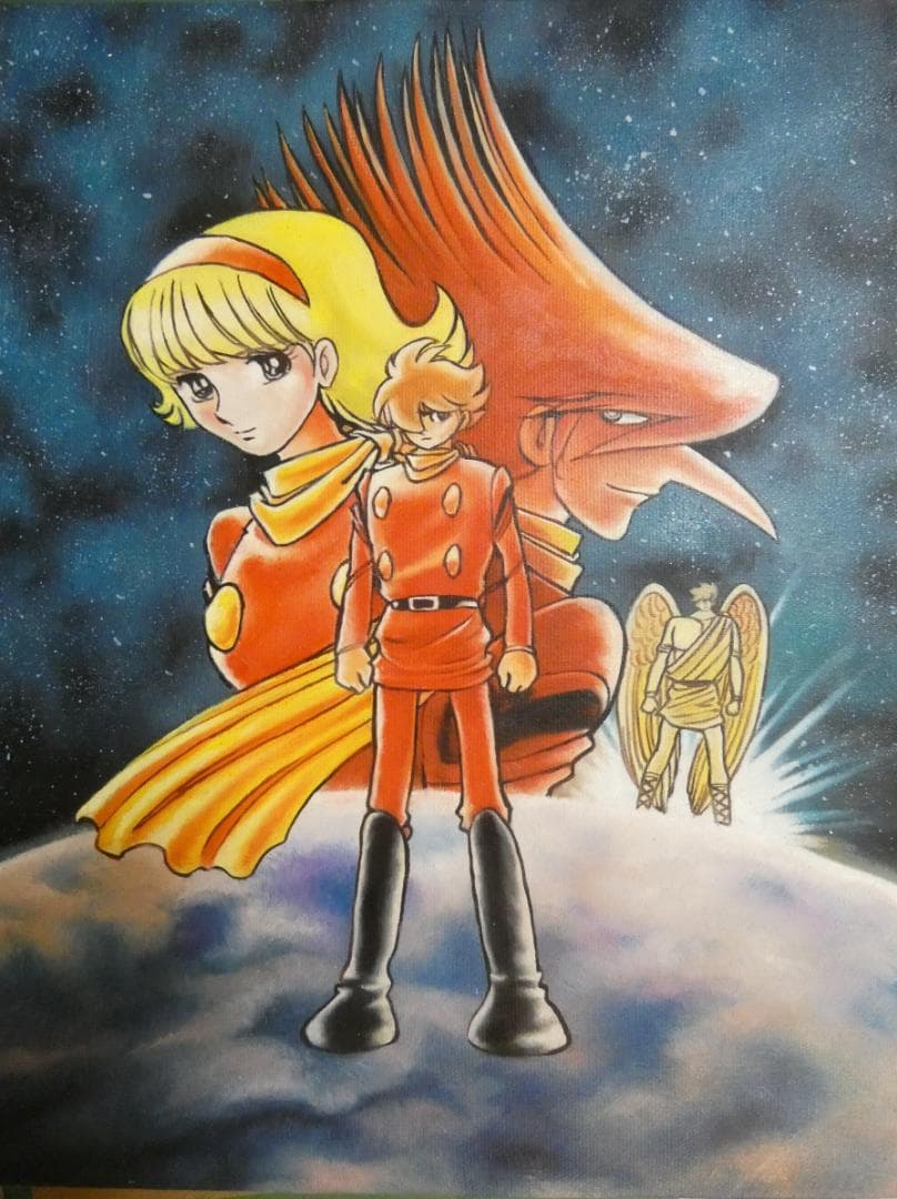 絵画　額付き　石ノ森章太郎　 F6 【　人物　】手描き