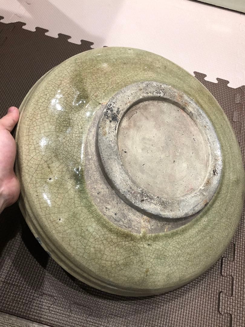 石皿。古瀬戸 。大皿。骨董品。古美術。希少品。舊家藏出。江戸時代
