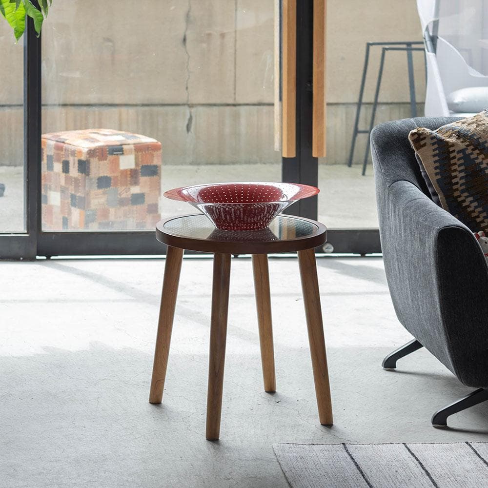 新品 送料込み ラタン ラウンド サイドテーブル S 35×45cm