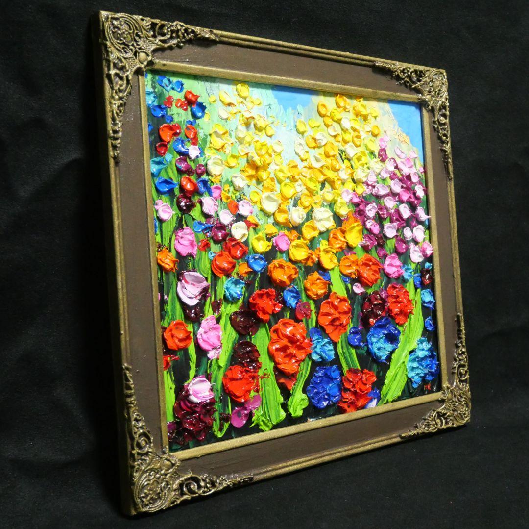油絵 油彩 油彩画 絵 絵画【colorful flower garden】