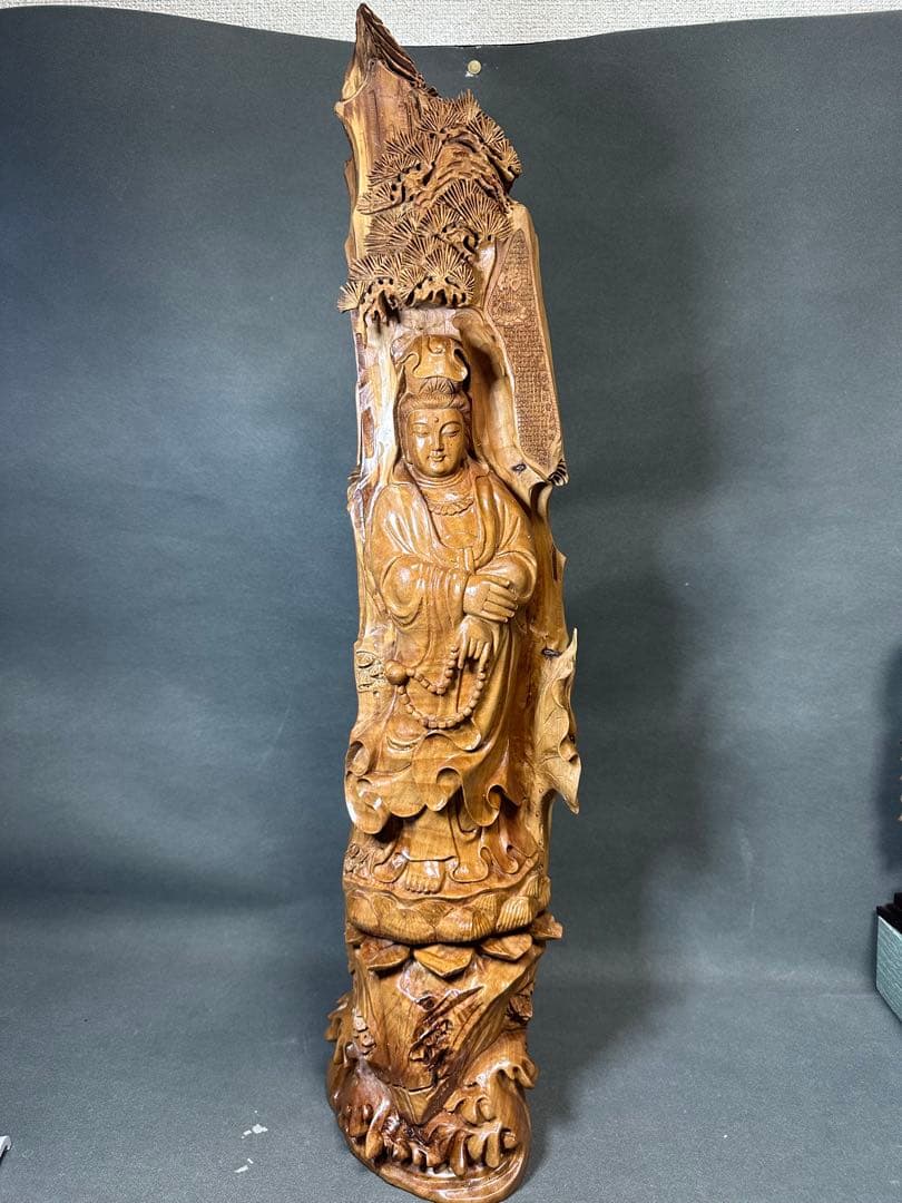 白檀　観音　木彫り　仏教美術　仏像 骨董 仏教　密教　置物アンティーク