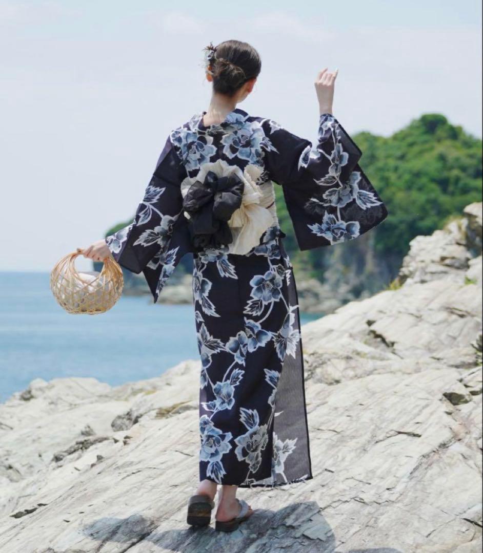 【utatane】浴衣+帯+下駄セット　新品未使用品　ニコアンティーク