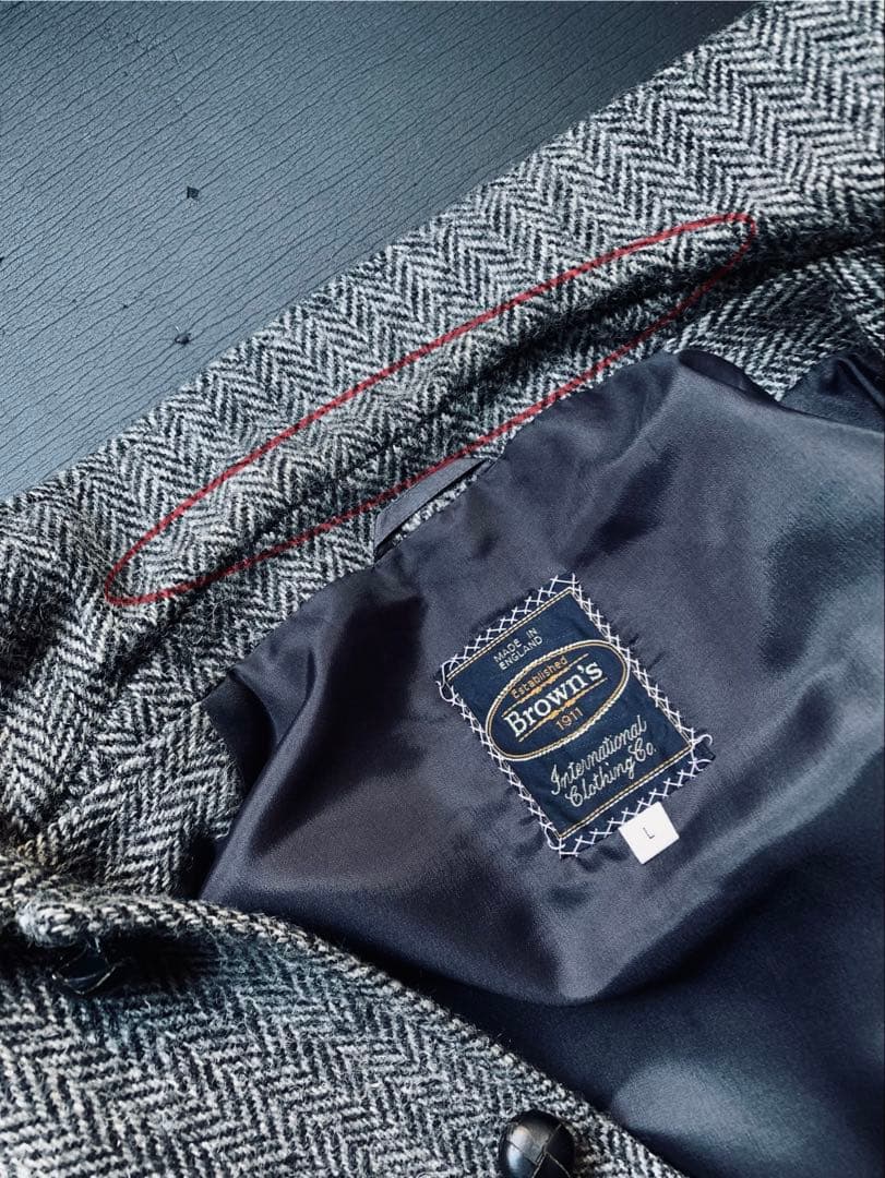 Brown’s ヘリンボーンジャケット　ハリスツイード生地の英国製　カスタム品