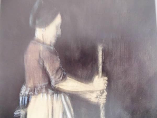 ゴッホ、バターをつくる女、希少な額装用画集より、新品高級額装付