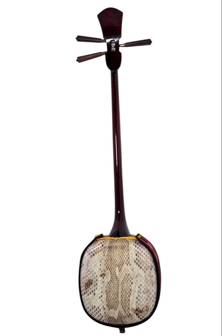 【あきじぃ〜】 三線 本蛇皮 強化張り 本革 真壁型 蛇革
