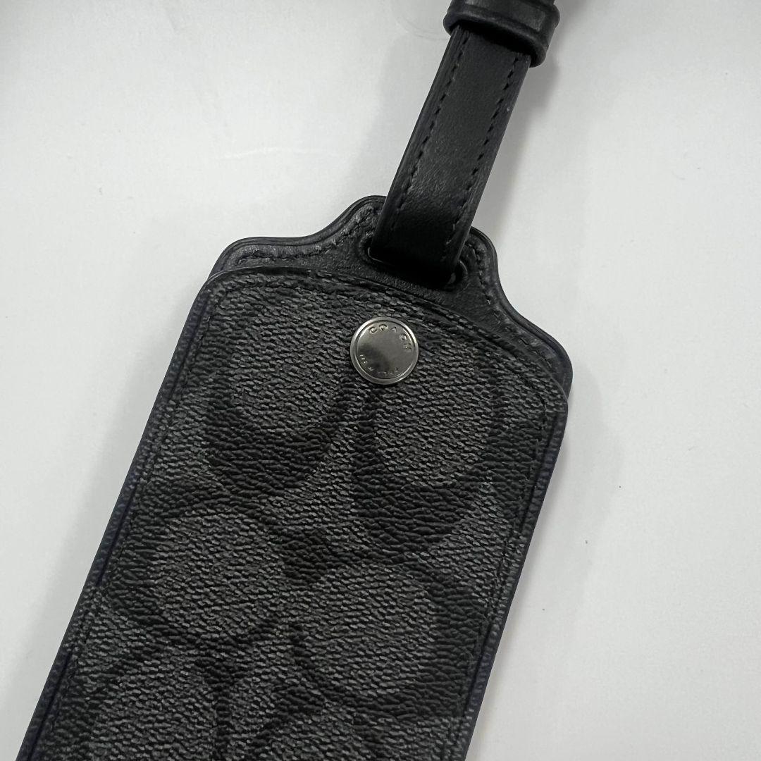 値下げ〇 コーチ ネームタグ シグネチャー ラゲッジタグ チャコール ブランド