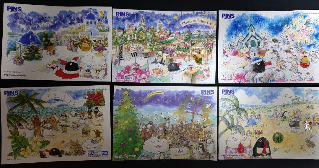 ピンズファクトリー　猫のピンズ　台紙付き　12枚13個