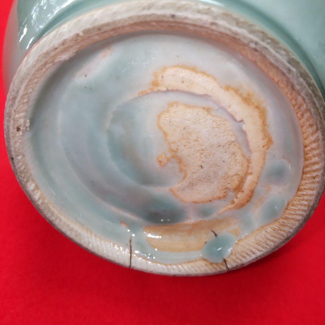 江戸時代京都焼青磁竹首花瓶