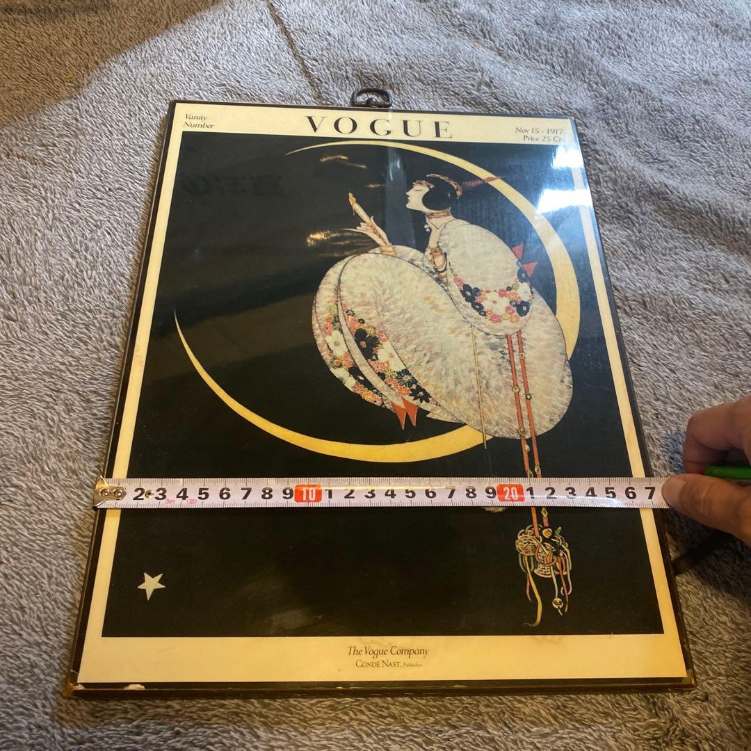 ビンテージ　VOGUE MOON 木製プレートポスター　アートポスター　絵画