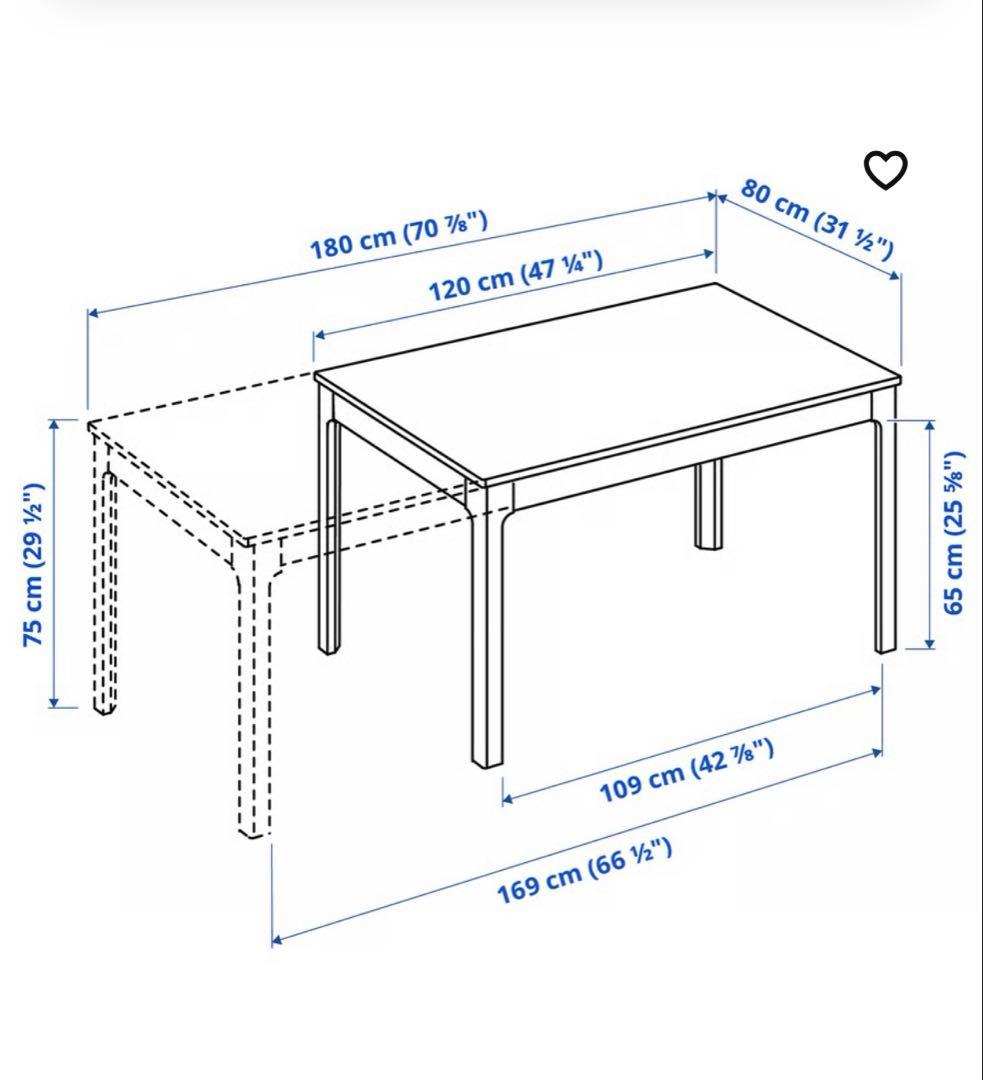 【最終値下げ】IKEA EKEDALENダイニングテーブル　ホワイト