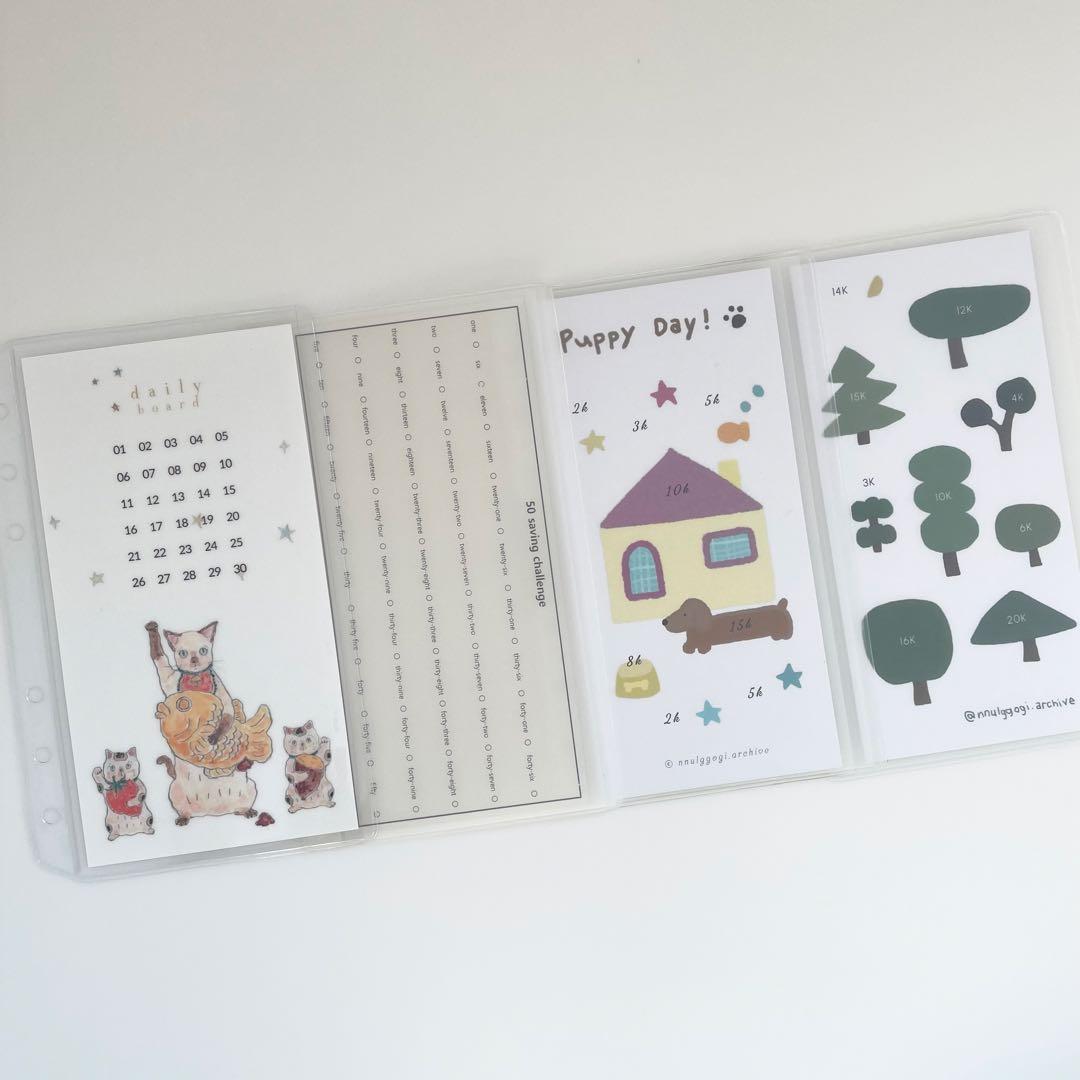 早い者勝ち　韓国　貯金　貯蓄　バインダー　カバー　リフィル　ポケット　ボード