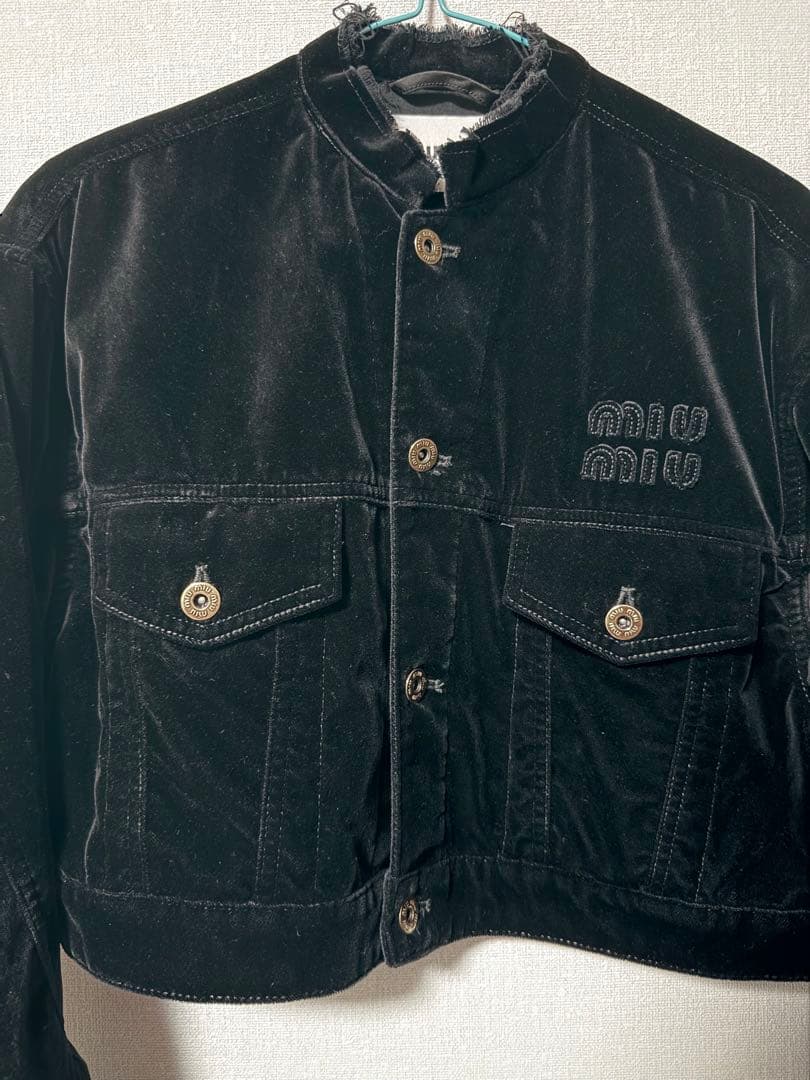 miu miu ボタン付きベルベットジャケット サイズ40 黒