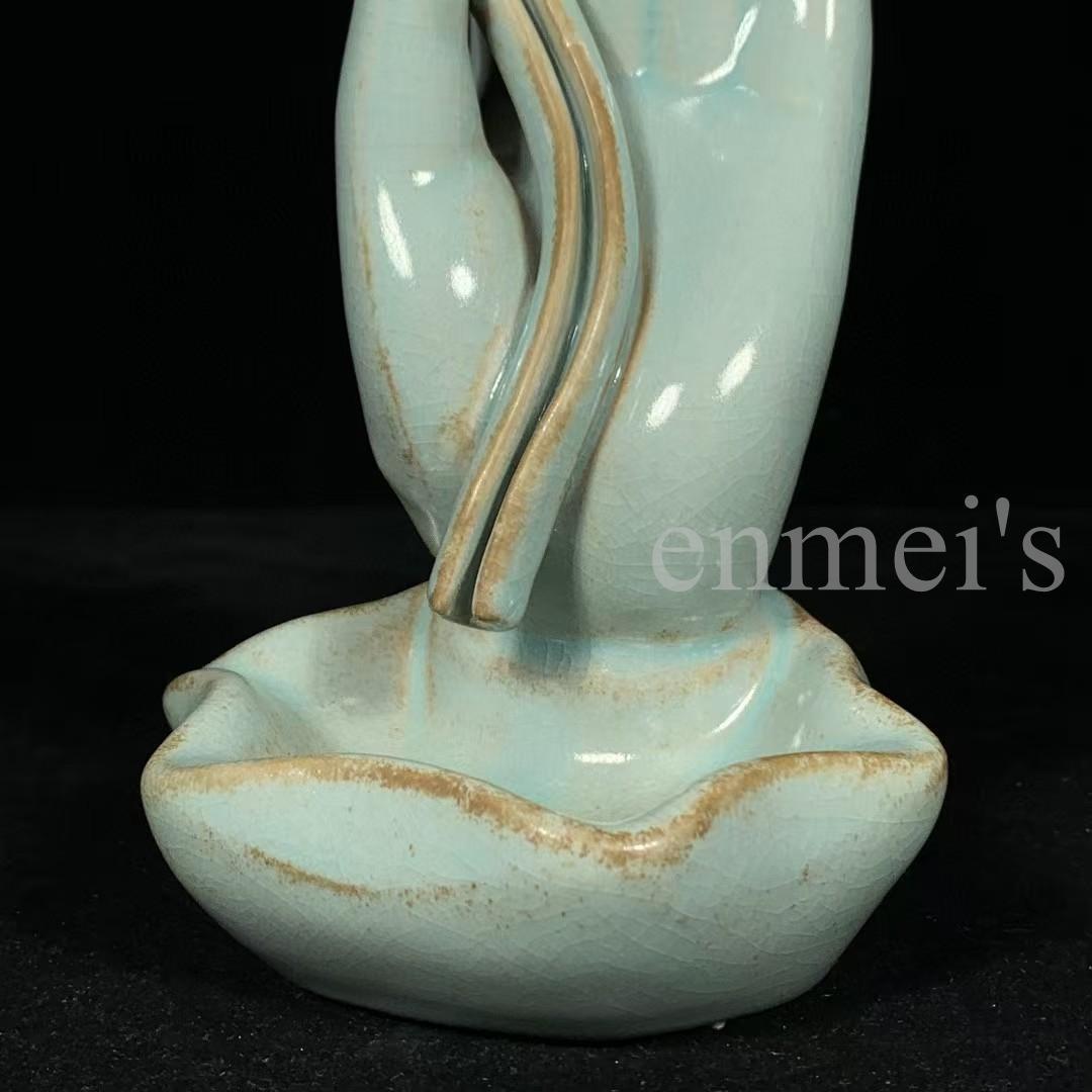 中国古美術・旧蔵品 宋代 汝窯 佛手倒流香炉（香插）・仏具・置物・茶道具・文房具