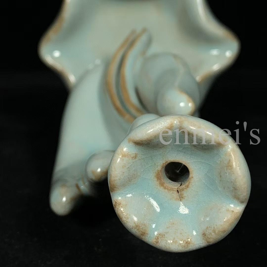 中国古美術・旧蔵品 宋代 汝窯 佛手倒流香炉（香插）・仏具・置物・茶道具・文房具