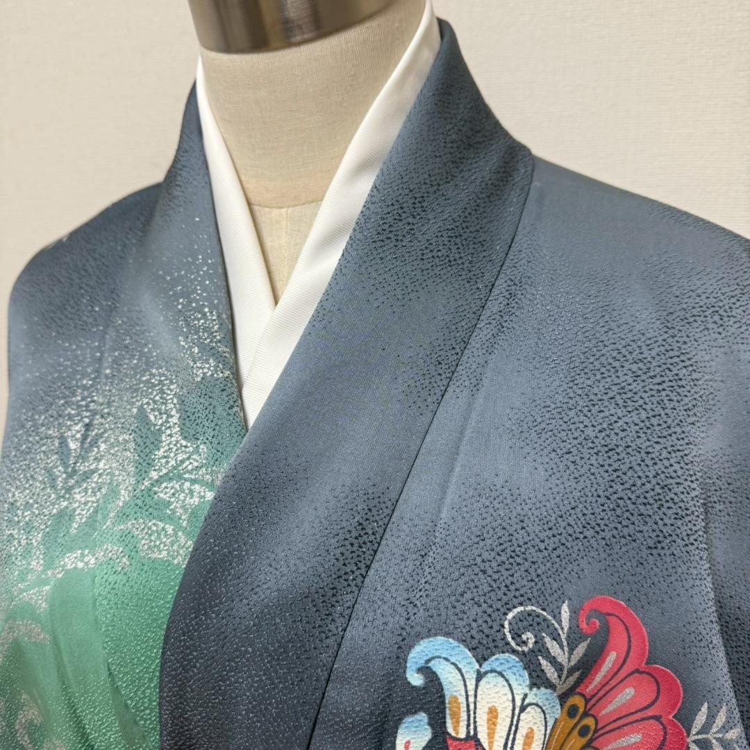 KN3884 振袖 身丈166.5cm 正絹 着物 成人式 トールサイズ