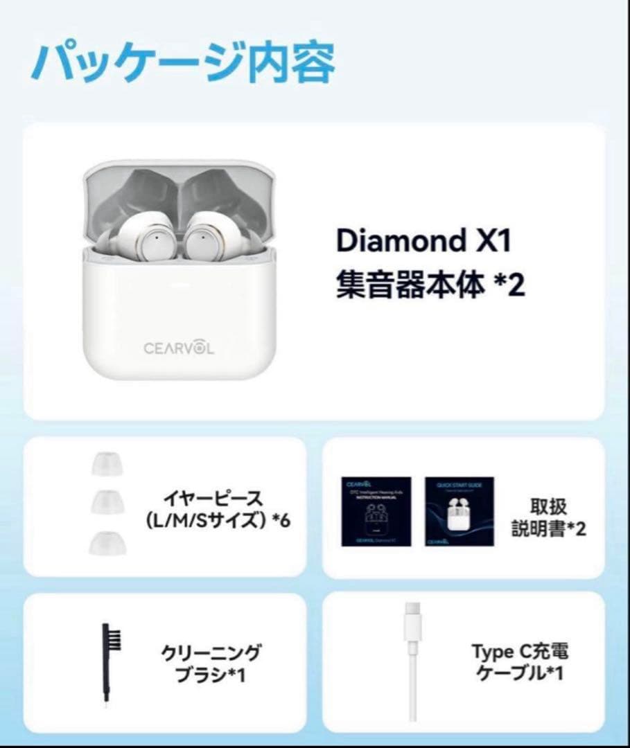 新品未使用　集音器　Bluetooth ホワイト　ワイヤレスイヤホン