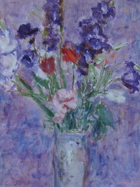 今関鷲人、「グラジオラス、トルコ桔梗、バラ」、希少な額装用画集より