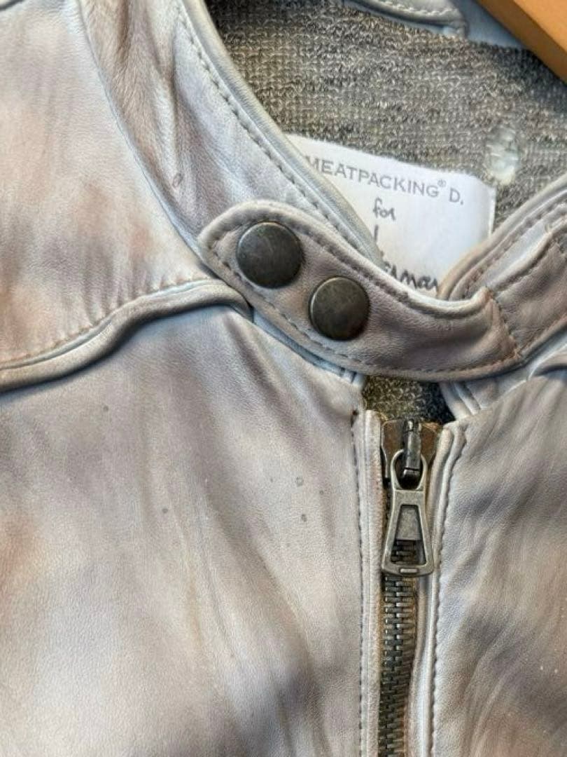 ロンハーマンMEATPACKING D シングルライダースジャケット ベージュM