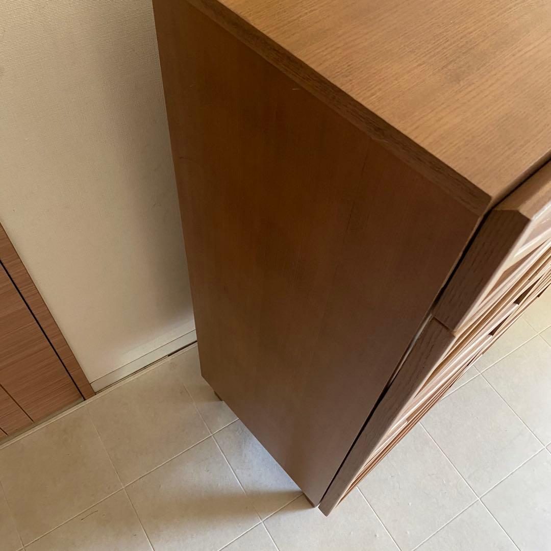 北欧　アンティーク　キャビネット　チェスト　格子　オーク　ガラス　脚付き　飾り棚