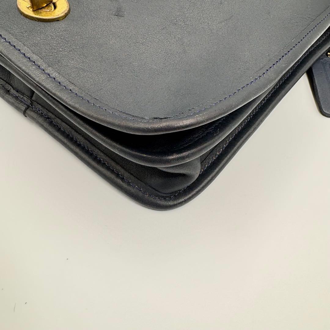 COACH オールドコーチ　9965 ネイビー　ターンロック　ショルダーバッグ