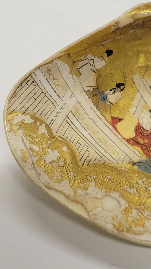 大きめ 江戸時代 貝合わせ 貝合せ 雛人形 蒔絵 ⑧金箔 源氏物語 郷土玩具