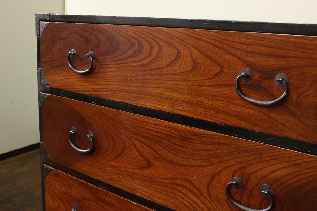 前欅 時代箪笥・引出し四杯！収納/和箪笥/和モダン古民具/和家具/ローチェスト