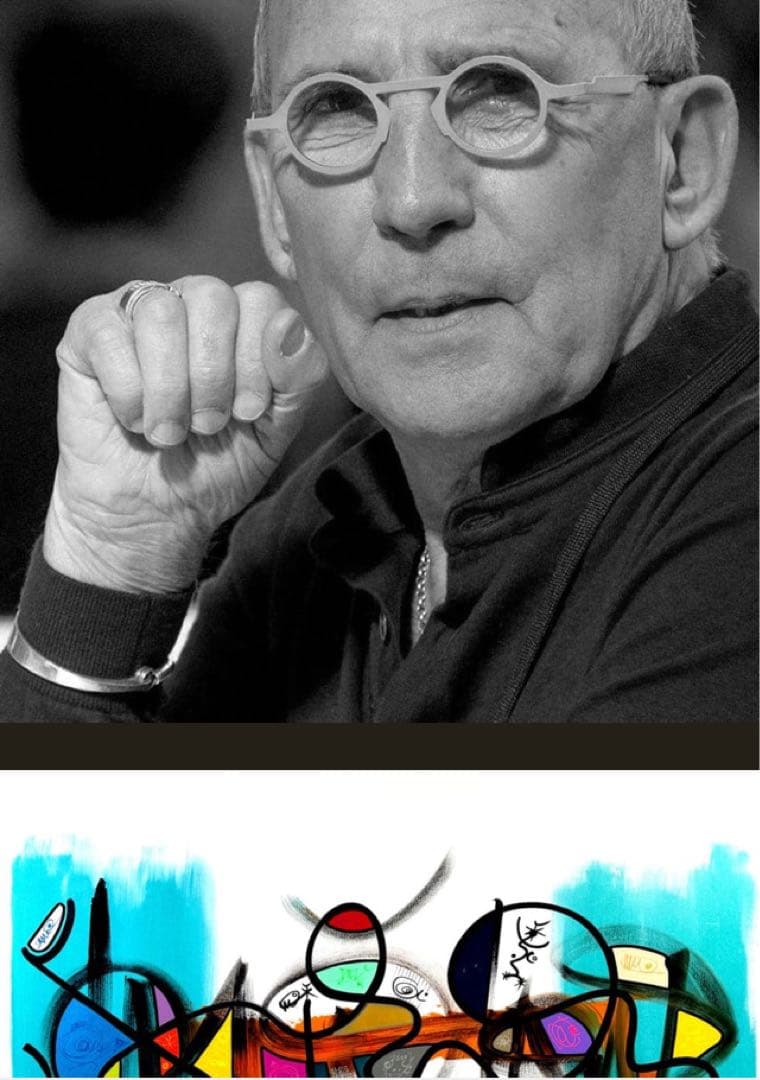 ★アトリエ直購入★ 著名フランスアーティスト キャンバスアート 青 赤