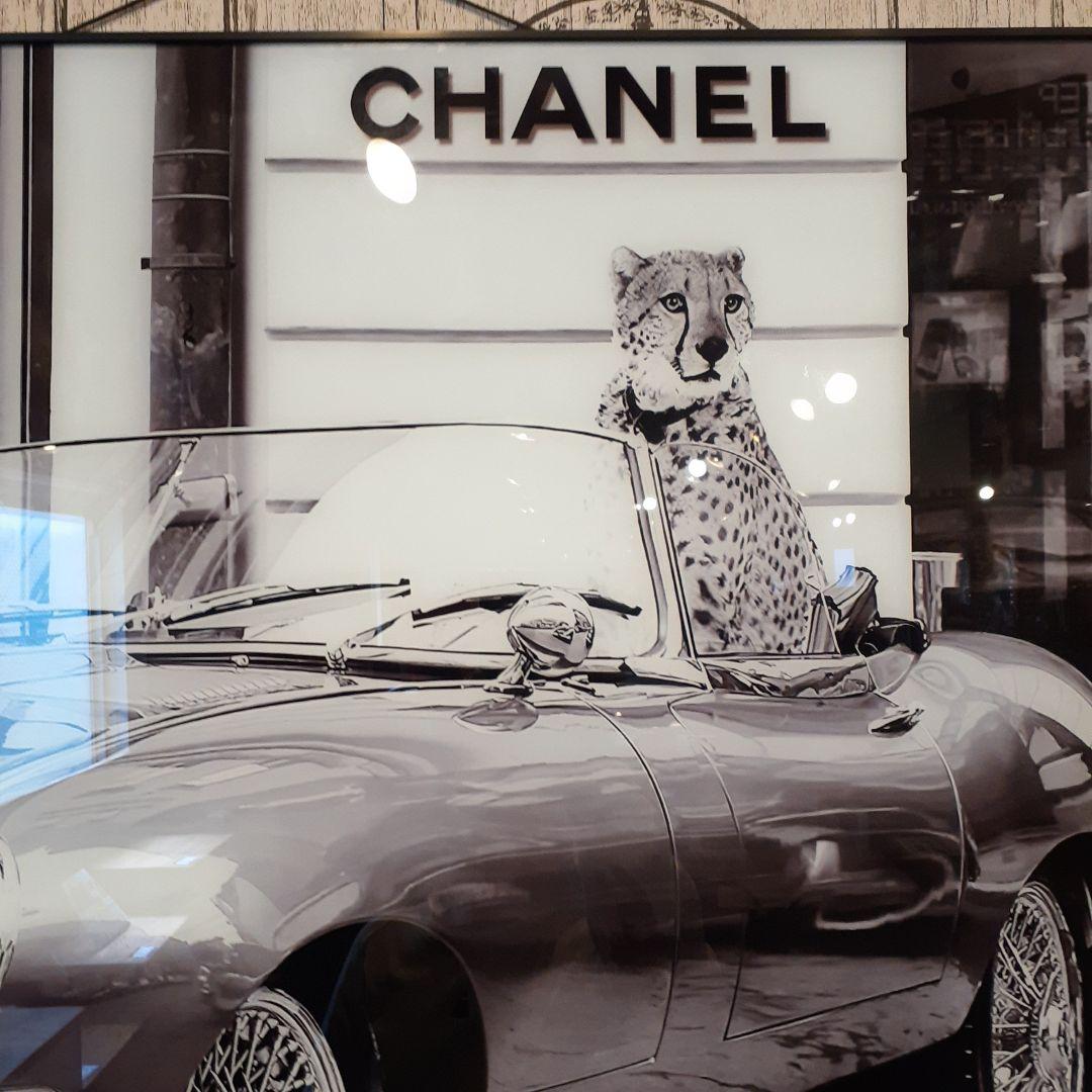 輸入雑貨　特殊強化ガラスアート　『CHANEL』　モノクロ　ミラーアート