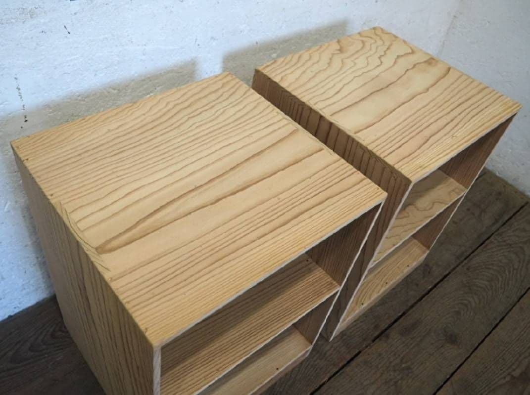 1110 2台組　レトロな杉のオープンラック　収納棚飾り棚　本棚　古家具　ケース