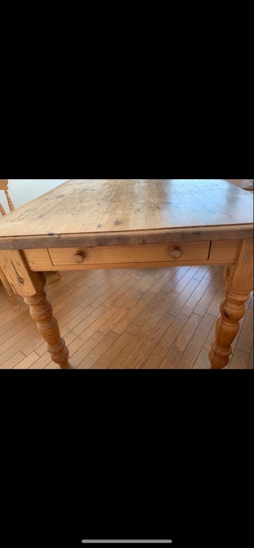 パイン材ダイニングテーブルセット　　　引き出し付き　アンティーク　オールドパイン