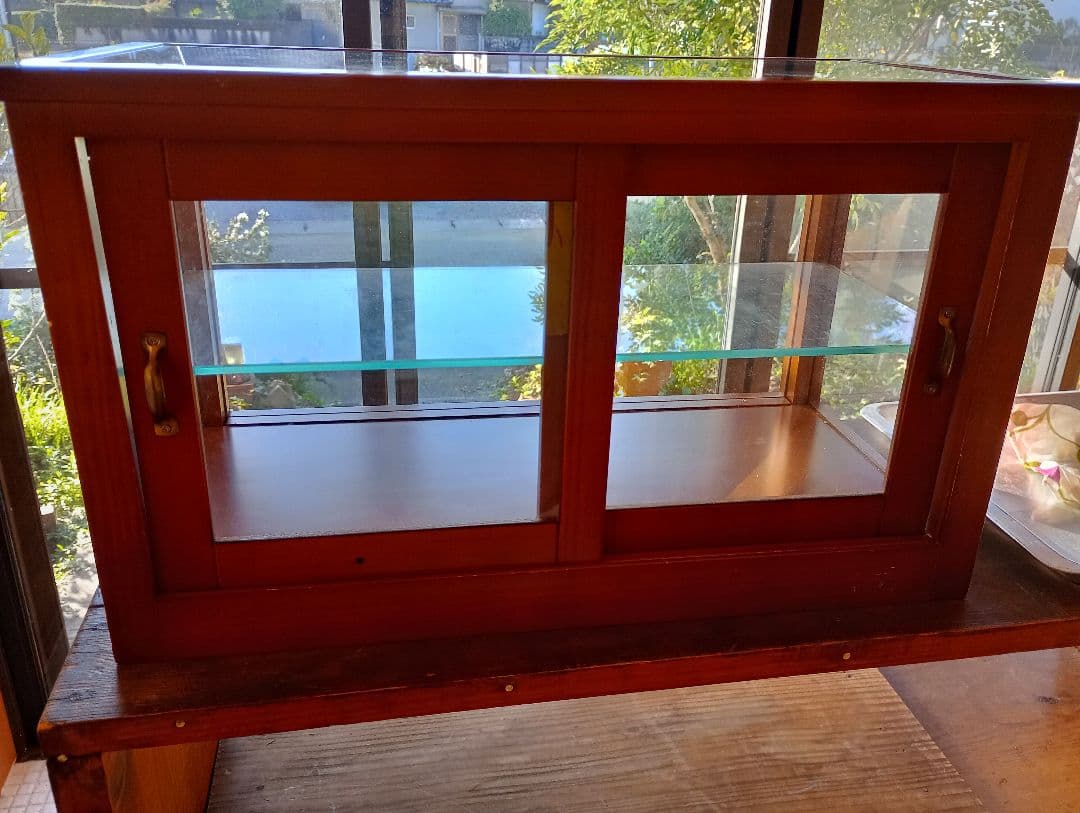 木製ガラスディスプレイケース 2段