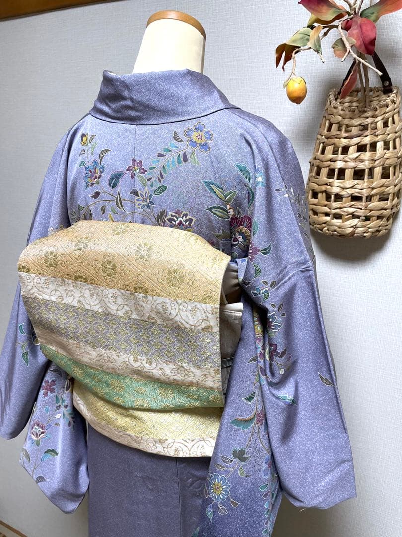 正絹　袷　訪問着　枝垂れ唐花　身丈（肩から）163㎝