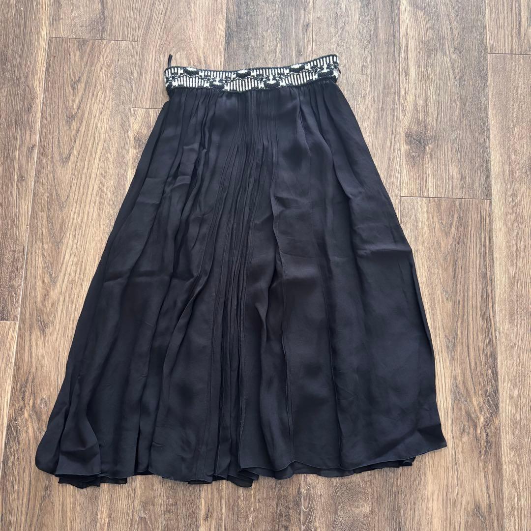 PRADA プラダ　ウエストデザインスカート　36S P125T
