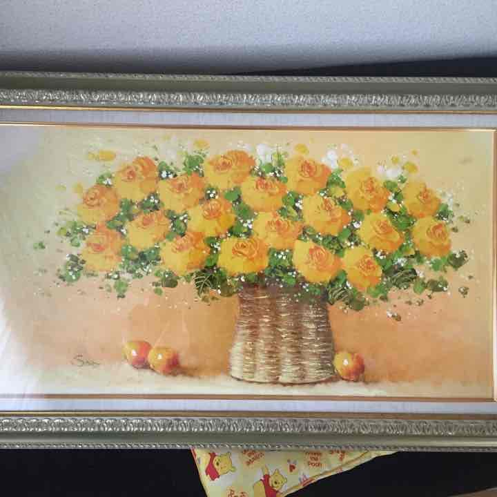 油絵 Soo 黄色いバラ