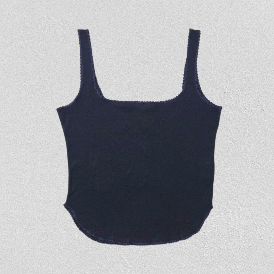 トップス MIUMIU Navy Short Tank Top